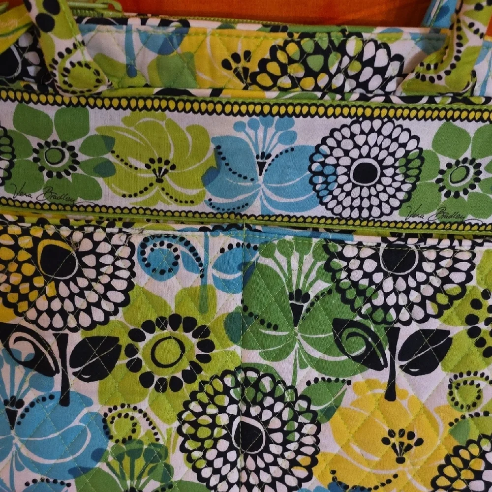 Vera Bradley Handbag Lime Green Yellow Black Teal Eloise Lemon Up Kiss